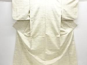 アンティーク　家屋風景模様織り出し十日町紬単衣着物